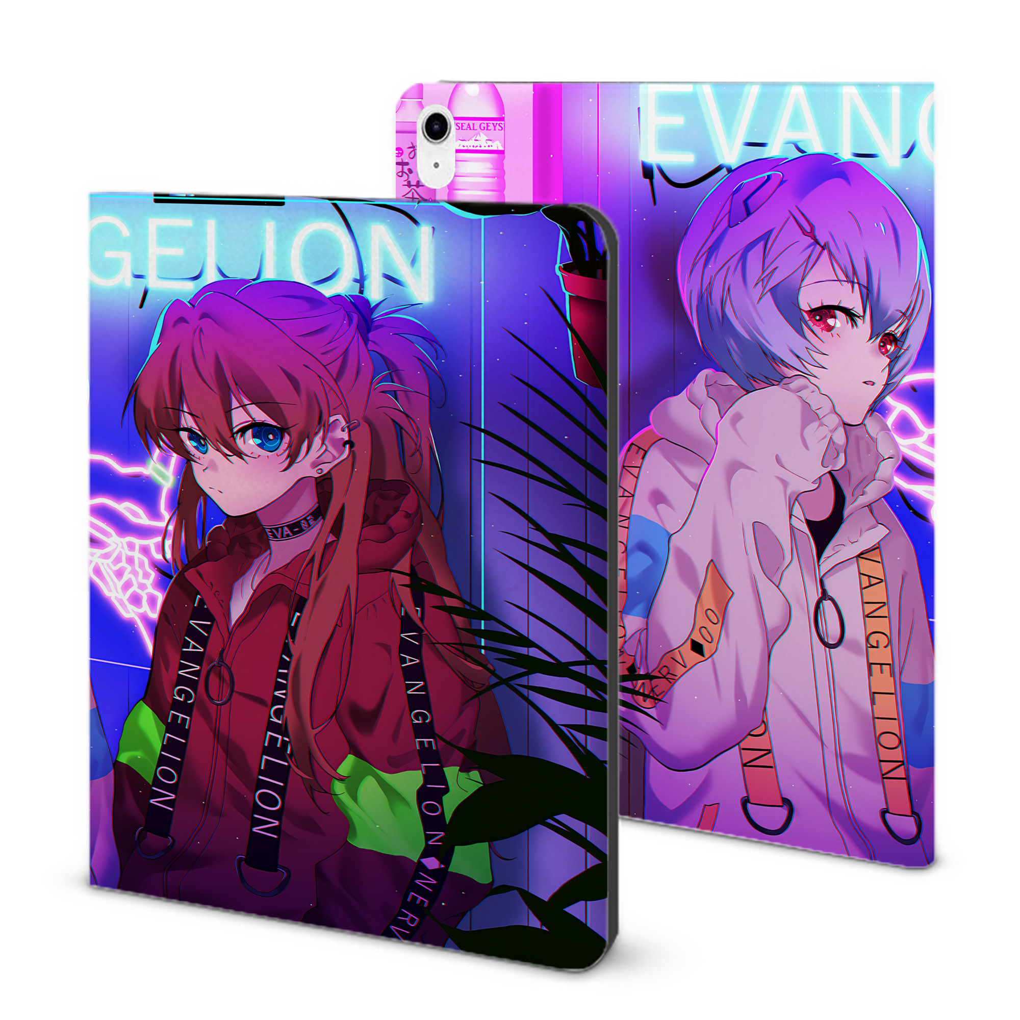 （画像用） EVA 新世紀エヴァンゲリオン IPad ケース ブック型 PUレザー TPU 耐衝撃 軽量 薄型 ペン収納なし 全面保護 IPad 各モデル対応